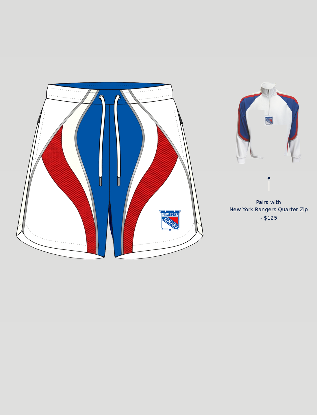 New York Rangers Windbreaker Shorts