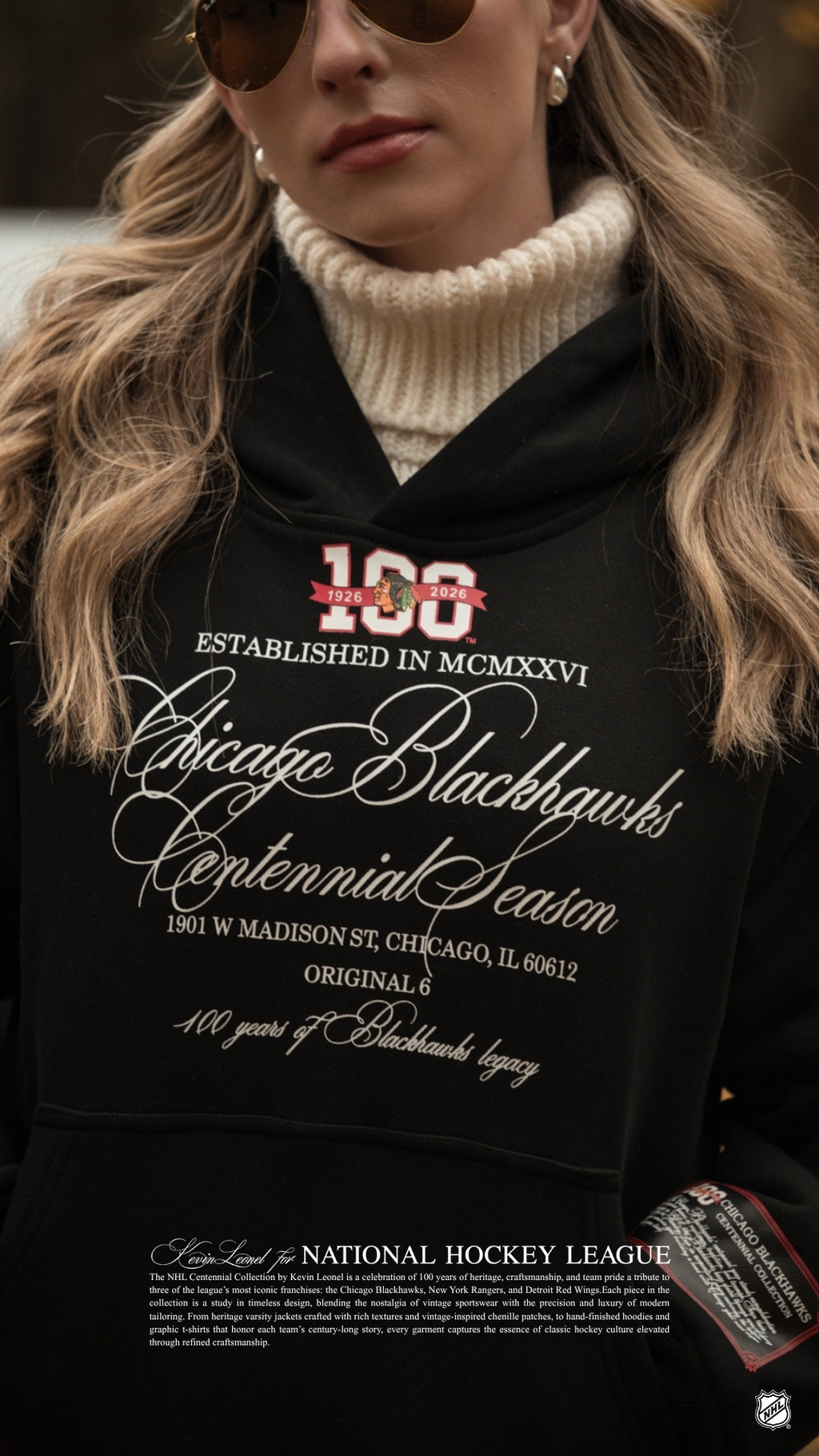 Black Hawks Centennial Hoodie (Pre-Order)