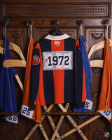 New York Islanders Primary Rugby Striped Shirt — Orange & Navy