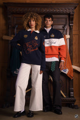 New York Islanders Primary Collared Quarter Zip Sweater — Navy, White & Orange