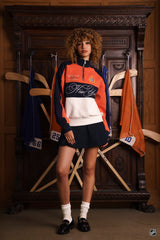New York Islanders Primary Mock Neck Quarter Zip Sweater — Orange, Navy, & White