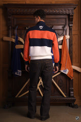 New York Islanders Primary Mock Neck Quarter Zip Sweater — Orange, Navy, & White