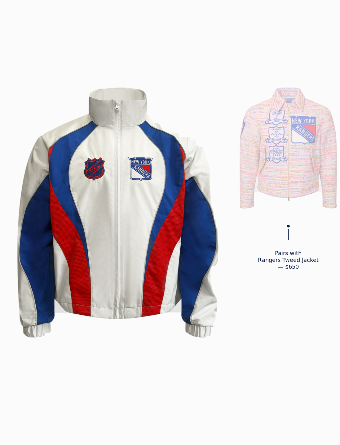 New York Rangers Windbreaker paired with the New York Rangers Jacket
